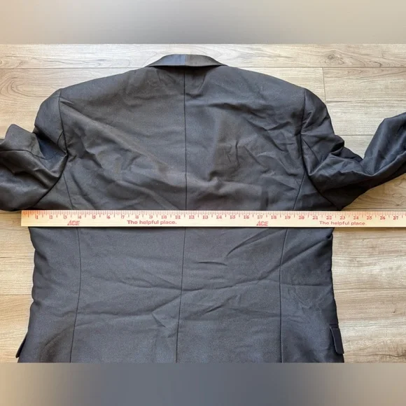Men’s 3 piece Black Tux Retro Shawl Tuxedo Size 42R 1 button coat Size 36 pants
